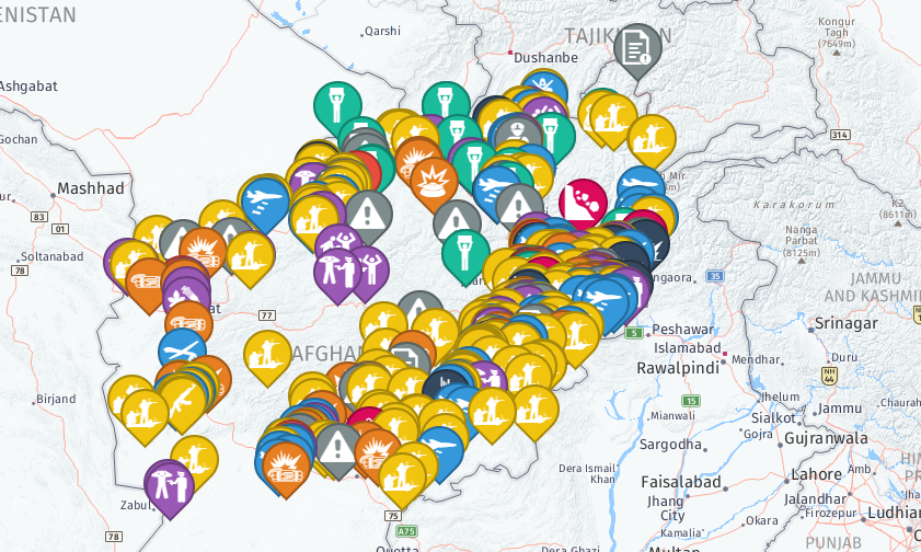 Image depicting the security incidents in Afghanistan between July and August 2018